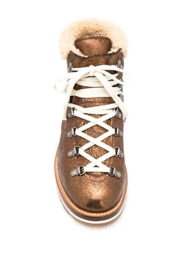 Shop Moncler Blanche Lace-up Boots In Neutrals