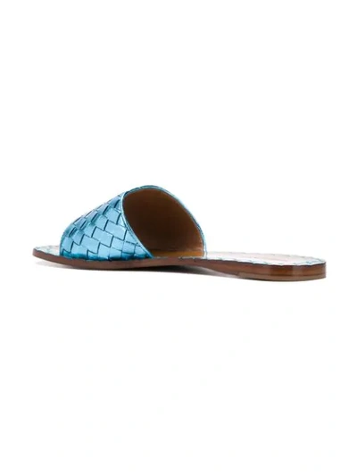 Shop Bottega Veneta Ravello Intrecciato Sandals In Blue