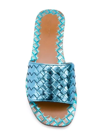 Shop Bottega Veneta Ravello Intrecciato Sandals In Blue