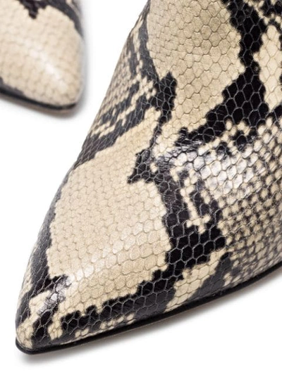 Shop Paris Texas 100mm Snake-effect Boots In Neutrals