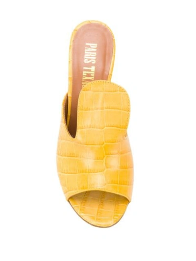 Shop Paris Texas Embossed Slip-on Mules In Yellow