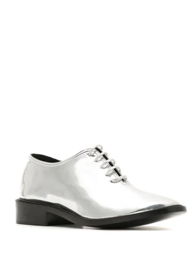 Shop Reinaldo Lourenço Metallic Oxford Shoes In Silver