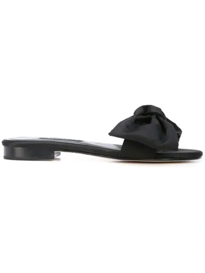 Newbark Black Eva Satin Slides In Black