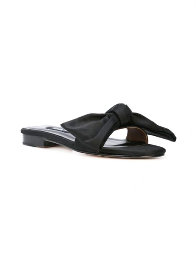 Newbark Black Eva Satin Slides In Black