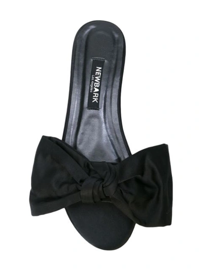 Newbark Black Eva Satin Slides In Black
