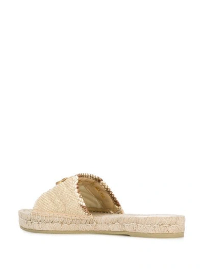 Shop Gucci Gg Snakeskin Trimmed Espadrilles In Neutrals