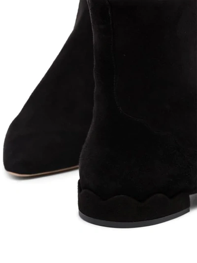 Shop Chloé Laurena Flat Ankle Boots In Black