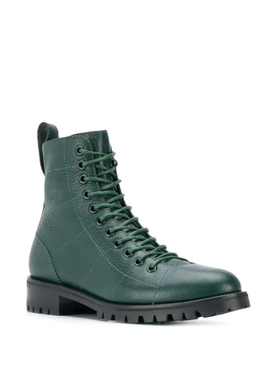 Shop Jimmy Choo Cruz Flat Combat Boots In Green