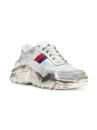 Shop Joshua Sanders Zenith Striped Sneakers - White