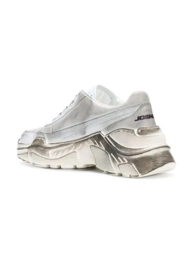 Shop Joshua Sanders Zenith Striped Sneakers - White