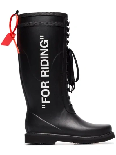 Shop Off-white For Riding Wellington Boots In Black