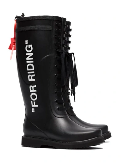 Shop Off-white For Riding Wellington Boots In Black