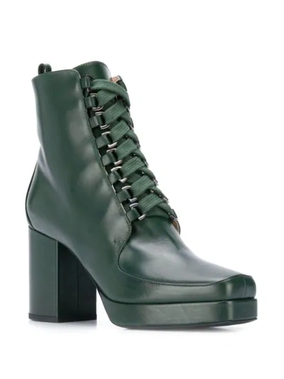 Shop Christian Wijnants Lace Up Alec Boots In Green