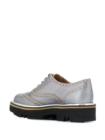 Shop Pollini Studded Brogues In Silver