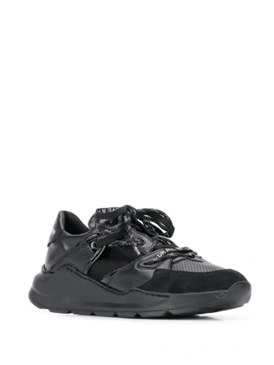 Shop Leather Crown Panelled Leather Sneakers In Black