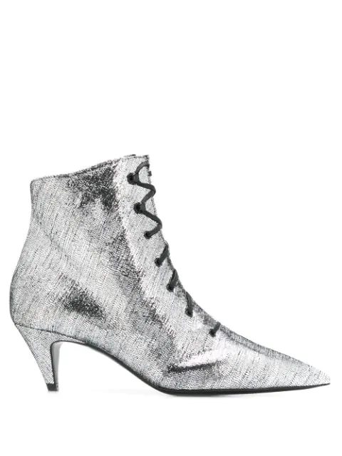 saint laurent silver boots