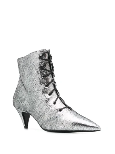 Shop Saint Laurent Kiki Boots In Silver