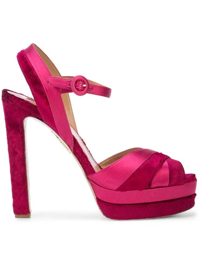 Shop Aquazzura Coquette Platform Sandals In Cabaretpink