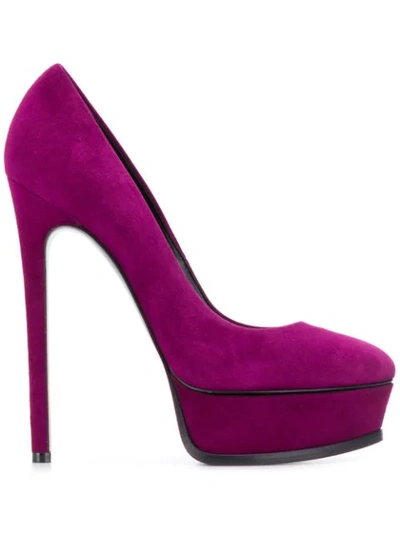 Shop Casadei Platform High Heel Pumps In Purple