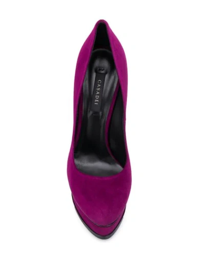 Shop Casadei Platform High Heel Pumps In Purple