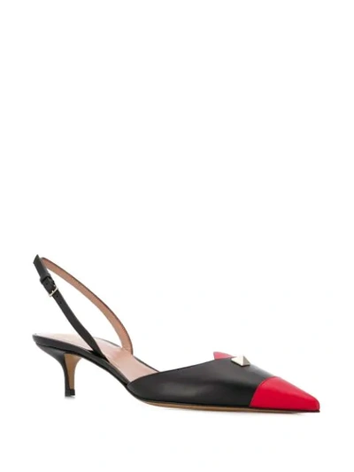 Shop Valentino Rockstud Slingback Pumps In Black