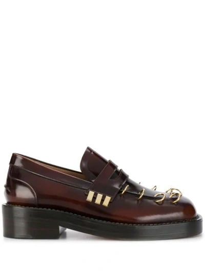 Shop Marni Heeled Loafers In Brown