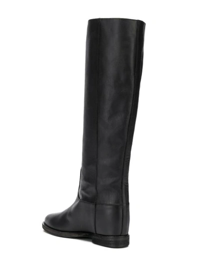 Via Roma 15 Studded Riding Boots - Black In Black