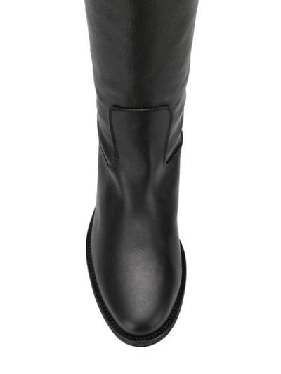 Via Roma 15 Studded Riding Boots - Black In Black