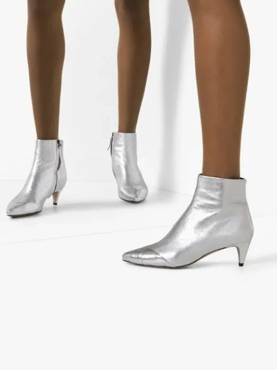 Shop Isabel Marant Silver Durfee 60 Ankle Boots In Metallic