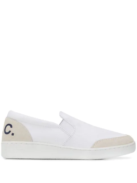 white slip on trainers