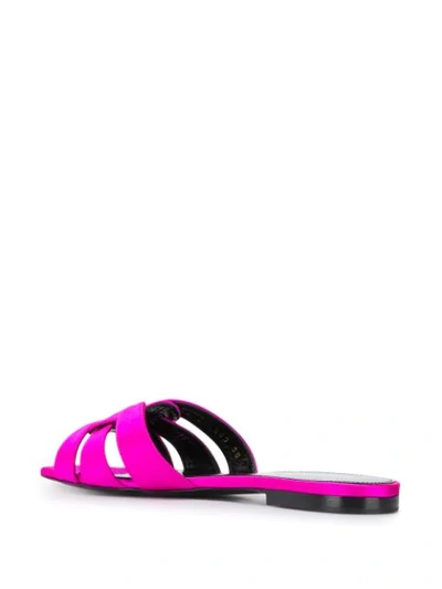 Saint Laurent 10mm Nu Pieds Satin Slide Sandals In Purple | ModeSens