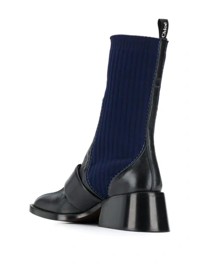 Shop Chloé Bea Half-sock Boot In Black