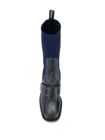 Shop Chloé Bea Half-sock Boot In Black