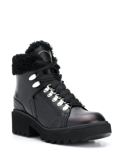 Shop Chloé Bella Shearling Boots In Black