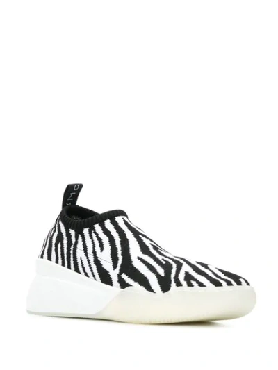 Shop Stella Mccartney Loop Zebra Print Low-top Sneakers In Black