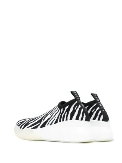 STELLA MCCARTNEY LOOP ZEBRA PRINT LOW-TOP SNEAKERS - 黑色