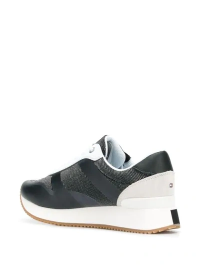 Shop Tommy Hilfiger Contrast Sole Sneakers In Black