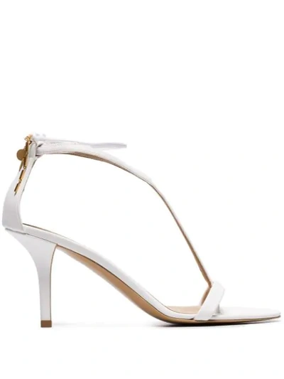 STELLA MCCARTNEY 80 FAUX LEATHER SANDALS - 白色