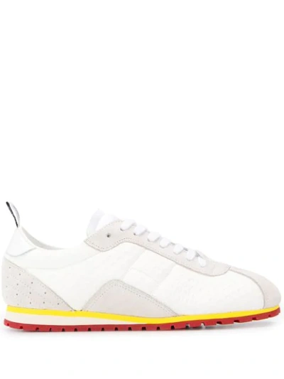 Shop Mm6 Maison Margiela Panelled Lace-up Sneakers In White