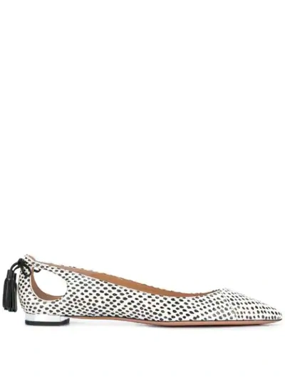 Shop Aquazzura Forever Marilyn Flats In White