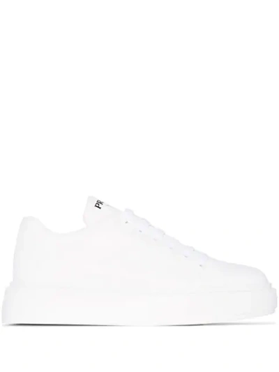 Prada Macro Low-top Sneakers In White | ModeSens