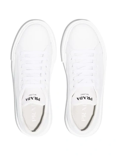 Shop Prada Macro Low-top Sneakers In White