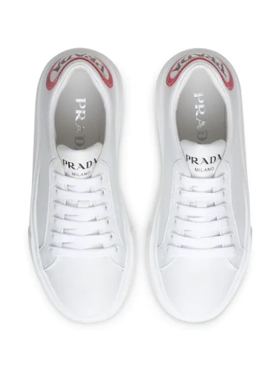 Shop Prada Heart-shaped Sneakers In White