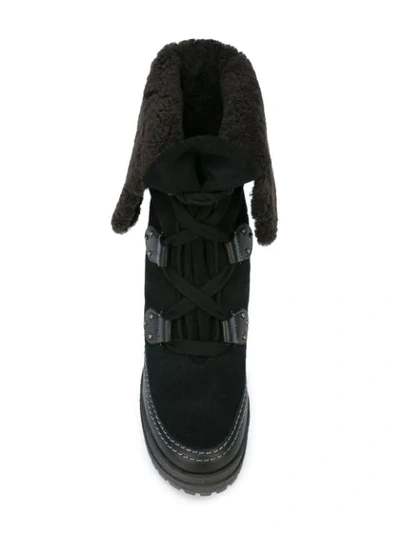 Shop See By Chloé Shearling Lined Boots - Black