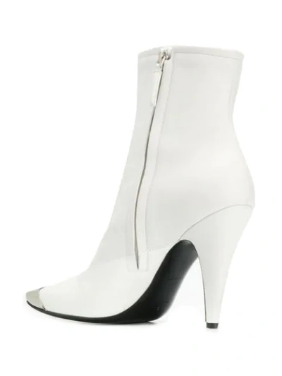 Shop Emilio Pucci Square Toe Ankle Boots In White