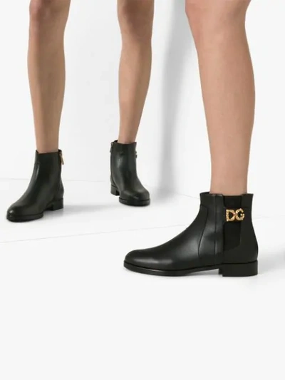 Shop Dolce & Gabbana Logo Chelsea Boots In Black