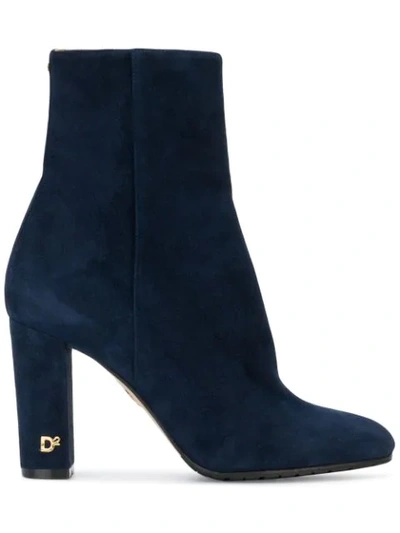 Shop Dsquared2 Almond Toe Ankle Boots - Blue