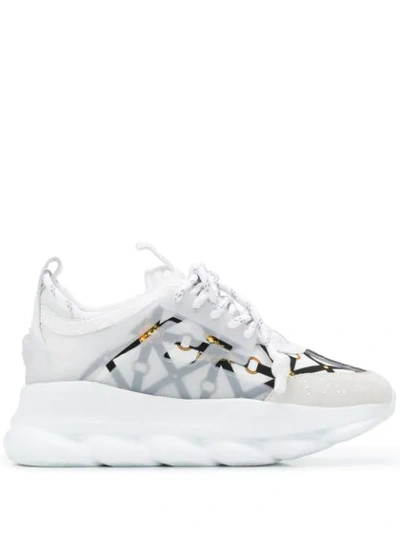 Shop Versace Chain Reaction 2 Sneakers In White