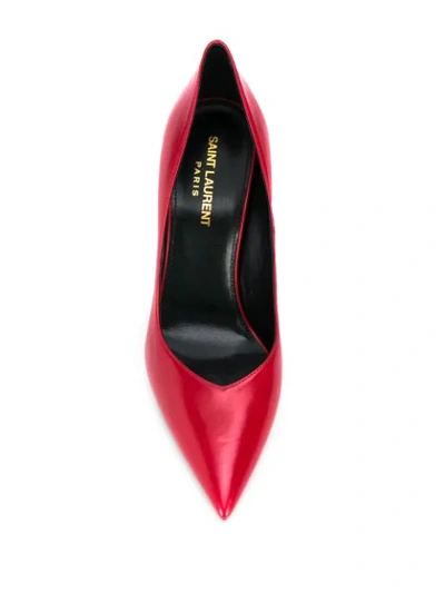 Shop Saint Laurent Kiki 100 Pumps In Red