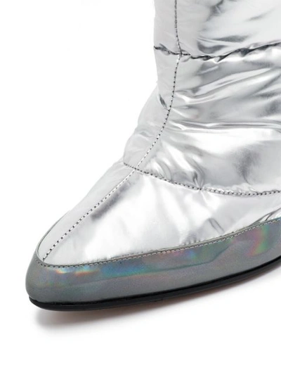 Shop Alchimia Di Ballin Silver Metallic Lycos Puffer 80 Over The Knee Boots